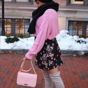 Miss Selfridge Velvet Rimmed Embroidered Skirt